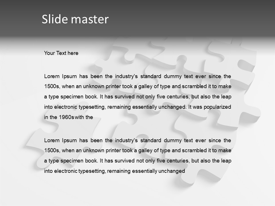 A Group Of Puzzle Pieces On A White Background PowerPoint Template