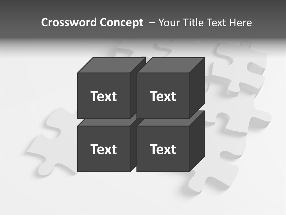 A Group Of Puzzle Pieces On A White Background PowerPoint Template