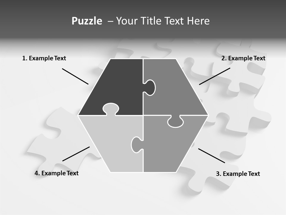 A Group Of Puzzle Pieces On A White Background PowerPoint Template