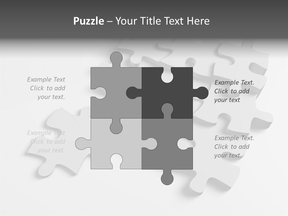 A Group Of Puzzle Pieces On A White Background PowerPoint Template