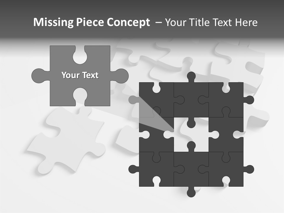 A Group Of Puzzle Pieces On A White Background PowerPoint Template