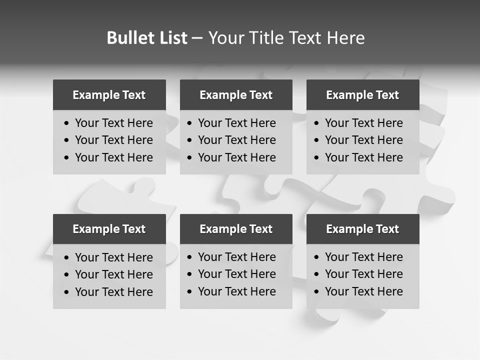 A Group Of Puzzle Pieces On A White Background PowerPoint Template