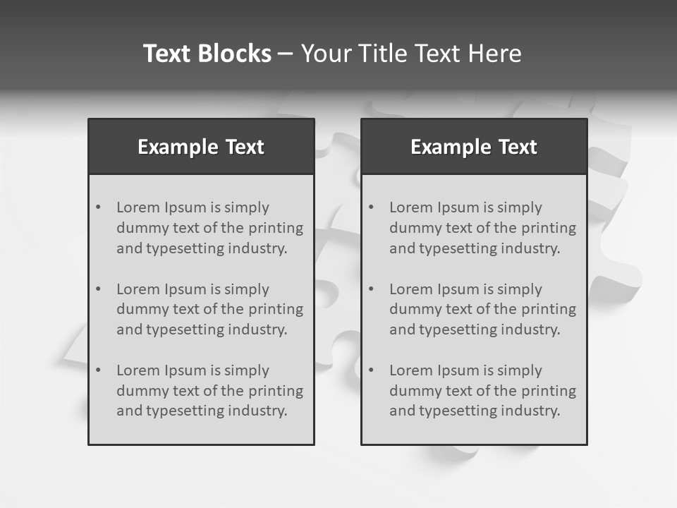 A Group Of Puzzle Pieces On A White Background PowerPoint Template