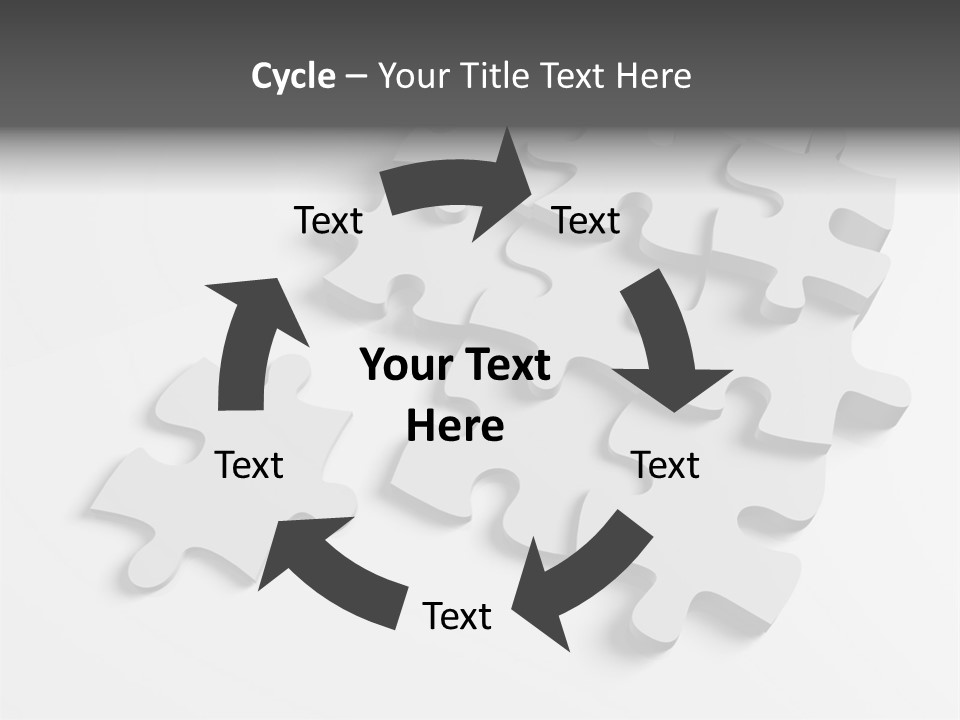 A Group Of Puzzle Pieces On A White Background PowerPoint Template