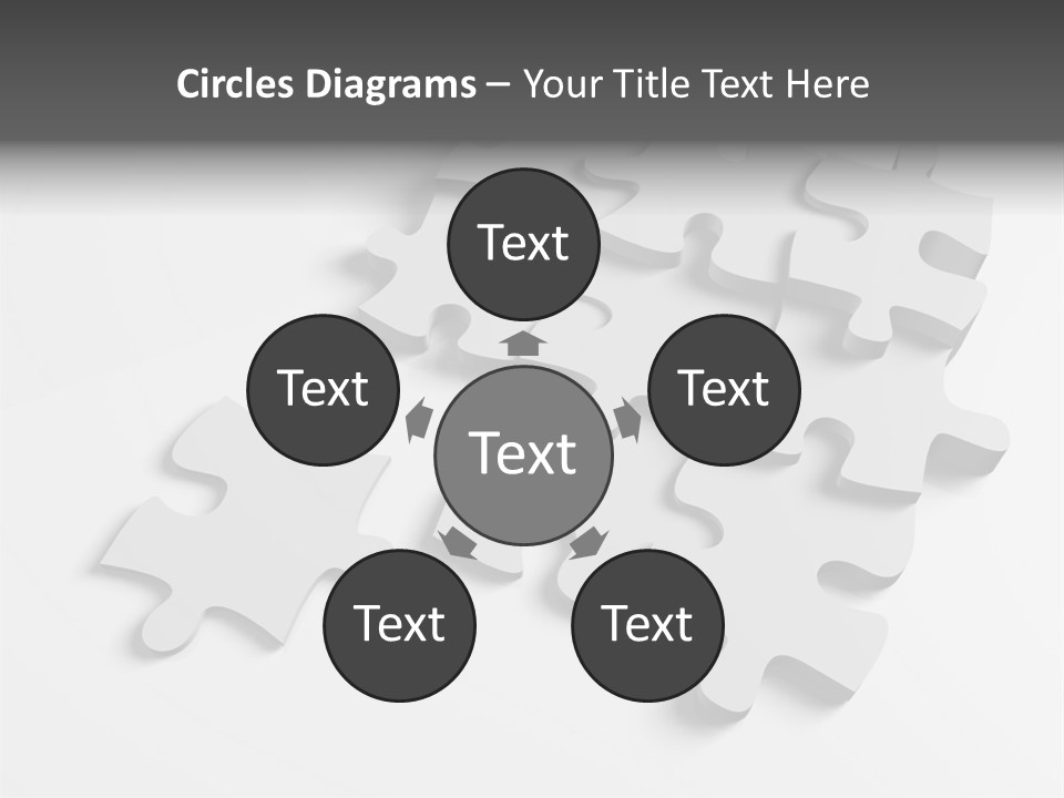 A Group Of Puzzle Pieces On A White Background PowerPoint Template