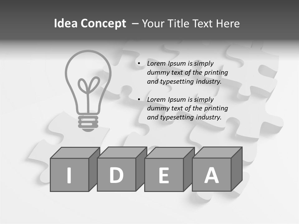 A Group Of Puzzle Pieces On A White Background PowerPoint Template