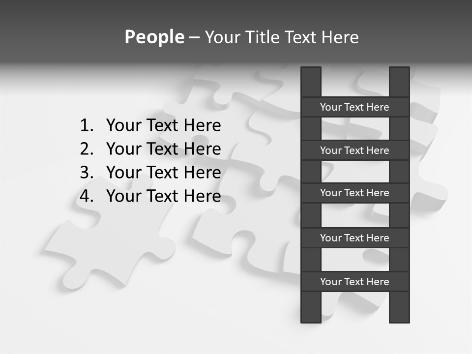 A Group Of Puzzle Pieces On A White Background PowerPoint Template