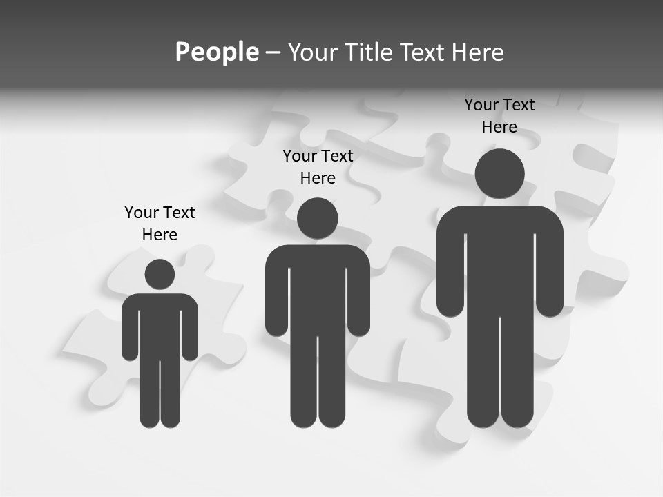 A Group Of Puzzle Pieces On A White Background PowerPoint Template