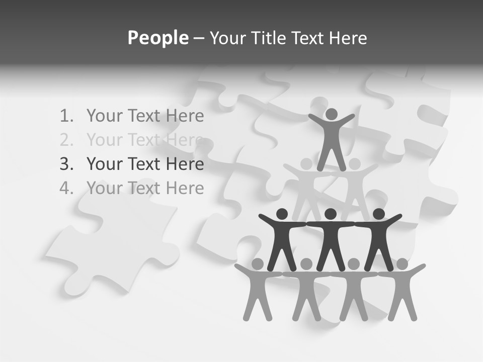 A Group Of Puzzle Pieces On A White Background PowerPoint Template