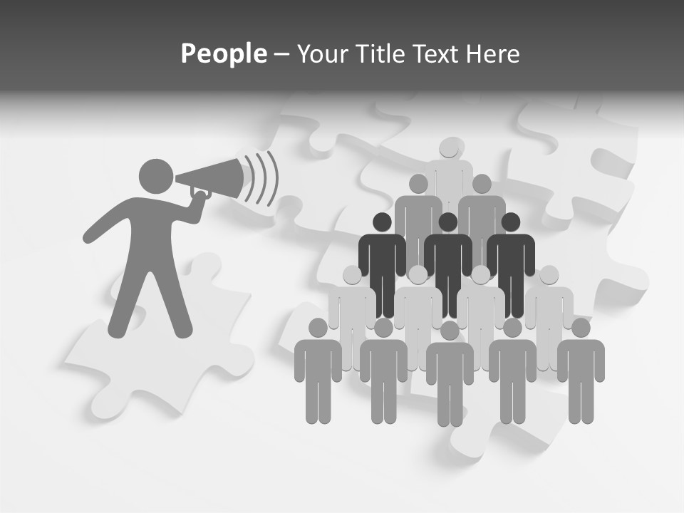 A Group Of Puzzle Pieces On A White Background PowerPoint Template