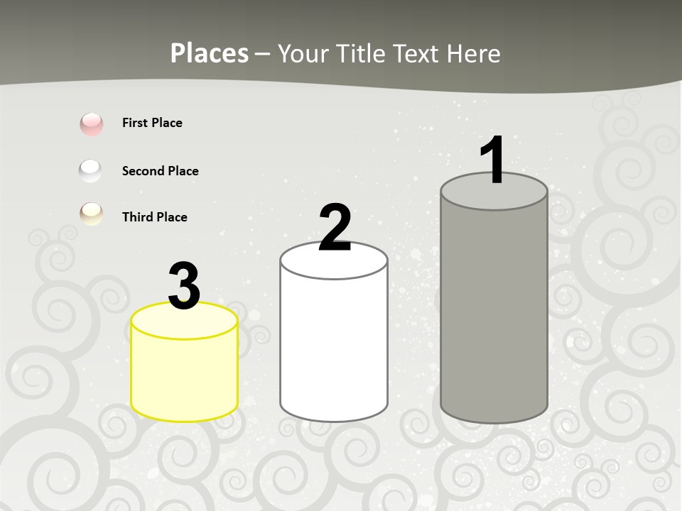 A Gray And White Background With Swirls On It PowerPoint Template