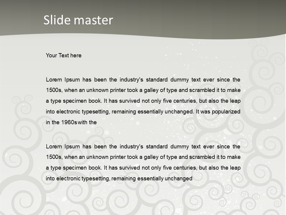 A Gray And White Background With Swirls On It PowerPoint Template
