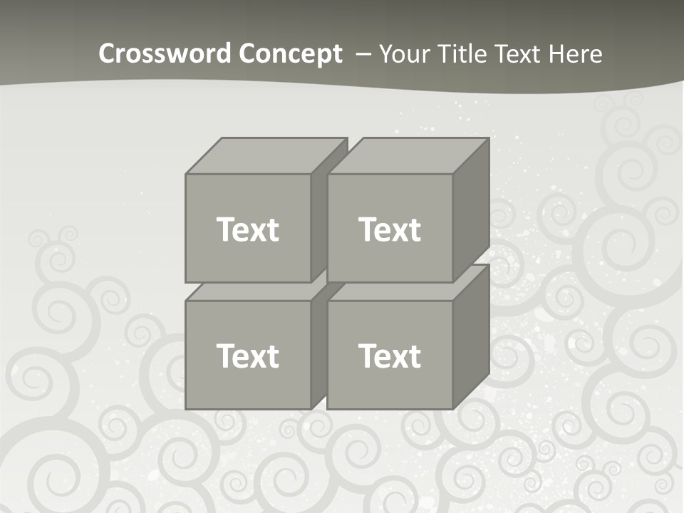 A Gray And White Background With Swirls On It PowerPoint Template