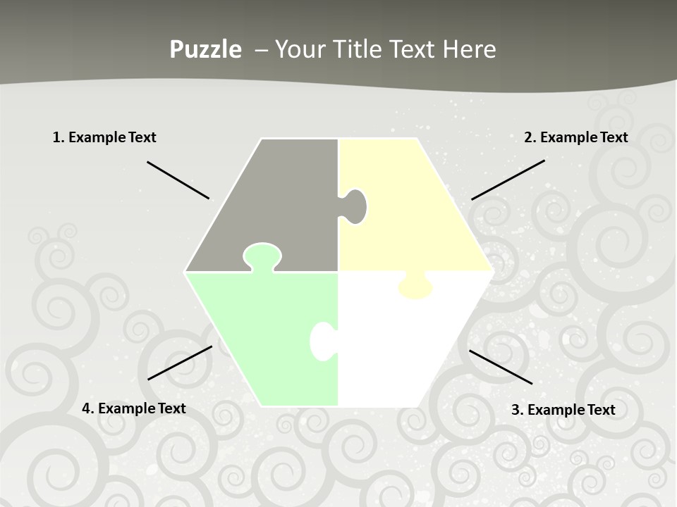 A Gray And White Background With Swirls On It PowerPoint Template