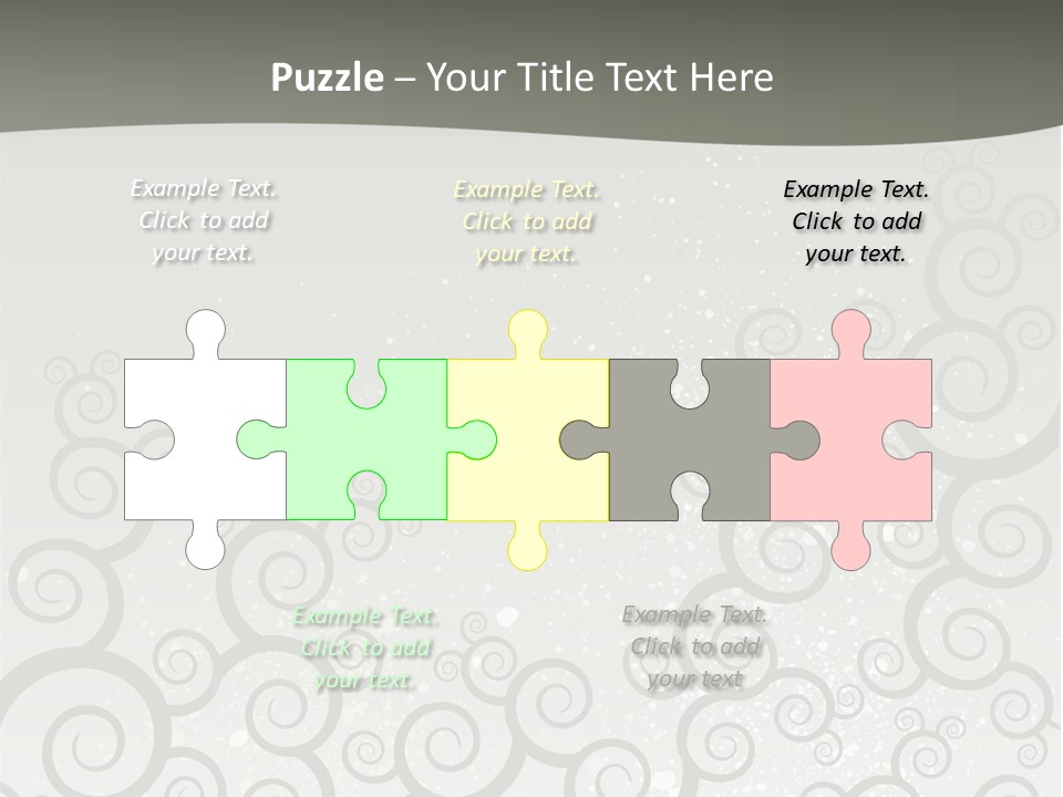 A Gray And White Background With Swirls On It PowerPoint Template