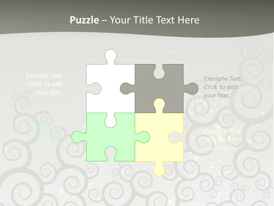 A Gray And White Background With Swirls On It PowerPoint Template