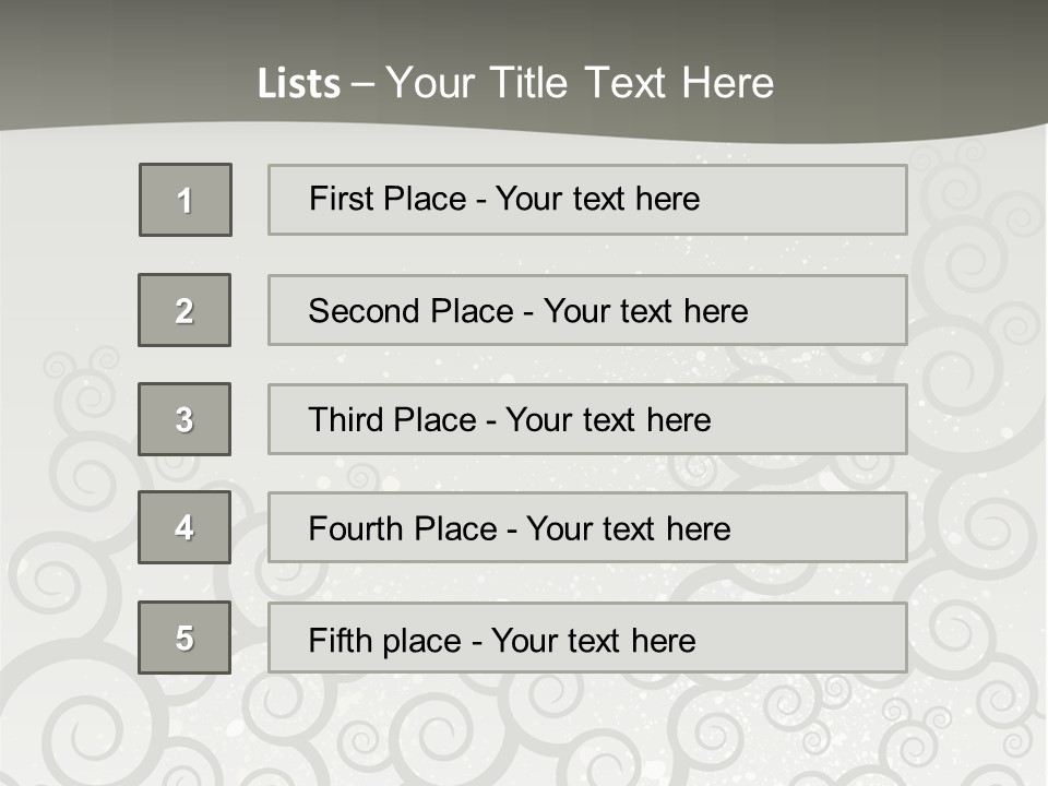 A Gray And White Background With Swirls On It PowerPoint Template