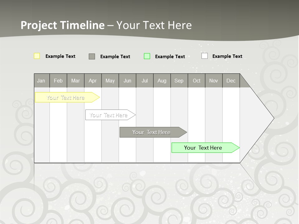 A Gray And White Background With Swirls On It PowerPoint Template