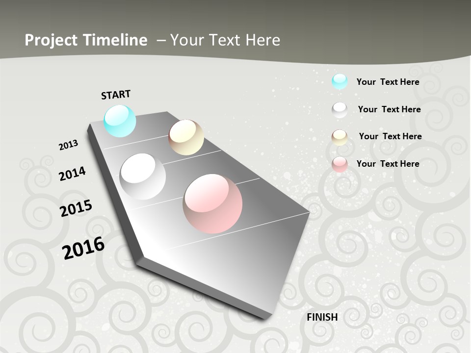 A Gray And White Background With Swirls On It PowerPoint Template