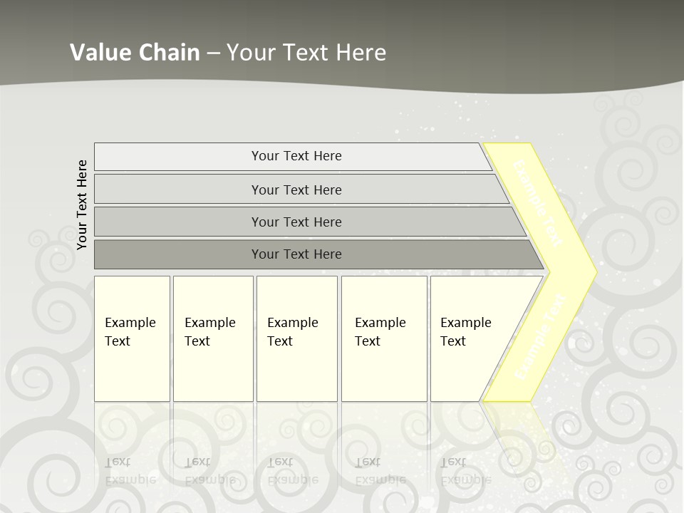 A Gray And White Background With Swirls On It PowerPoint Template