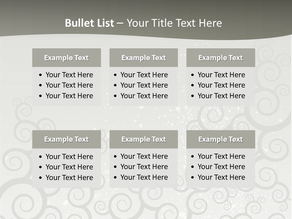 A Gray And White Background With Swirls On It PowerPoint Template