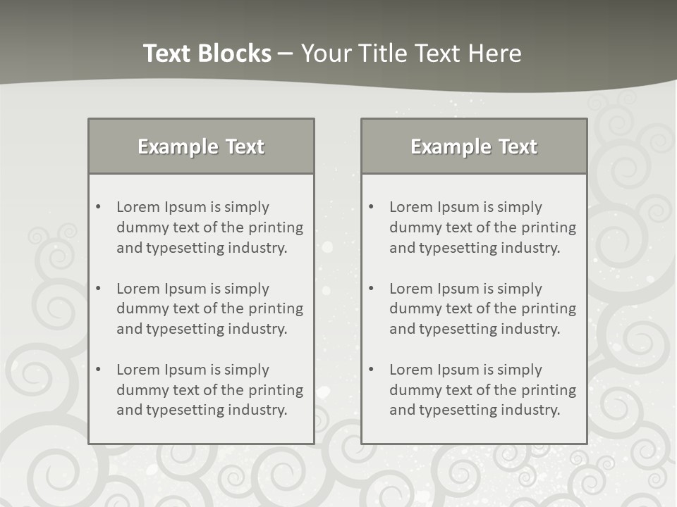 A Gray And White Background With Swirls On It PowerPoint Template