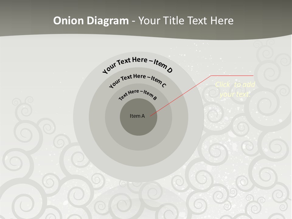 A Gray And White Background With Swirls On It PowerPoint Template