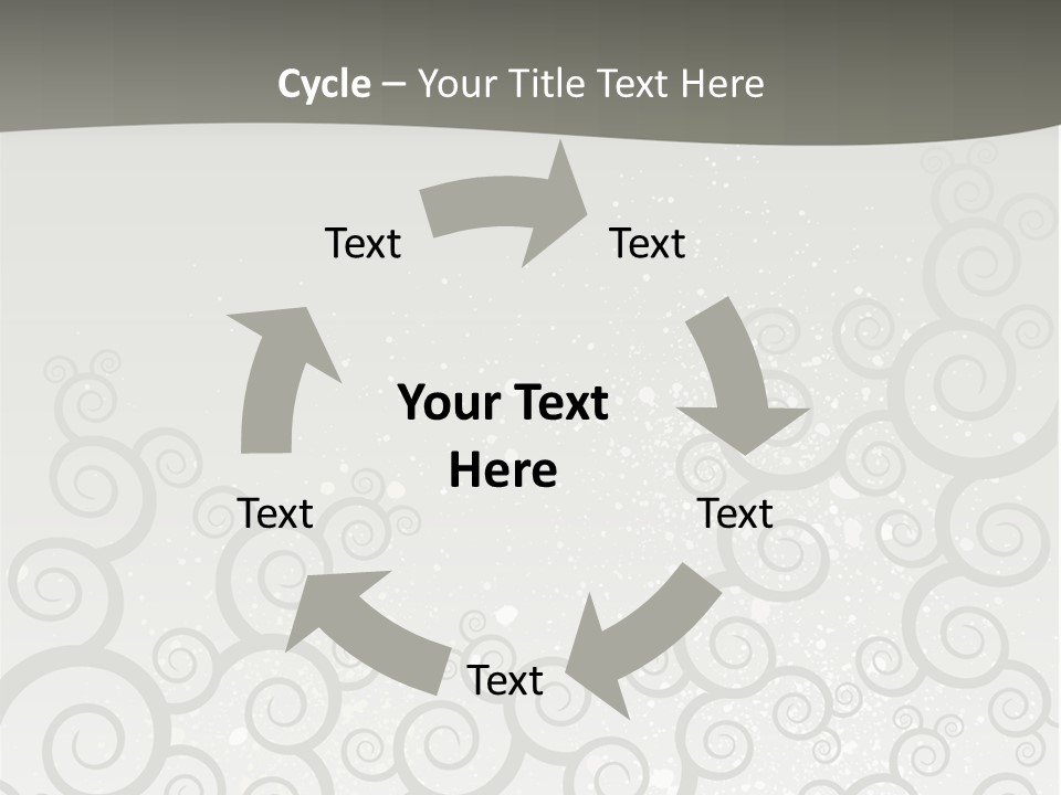 A Gray And White Background With Swirls On It PowerPoint Template