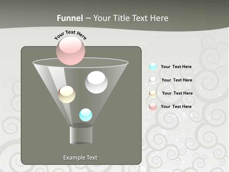 A Gray And White Background With Swirls On It PowerPoint Template