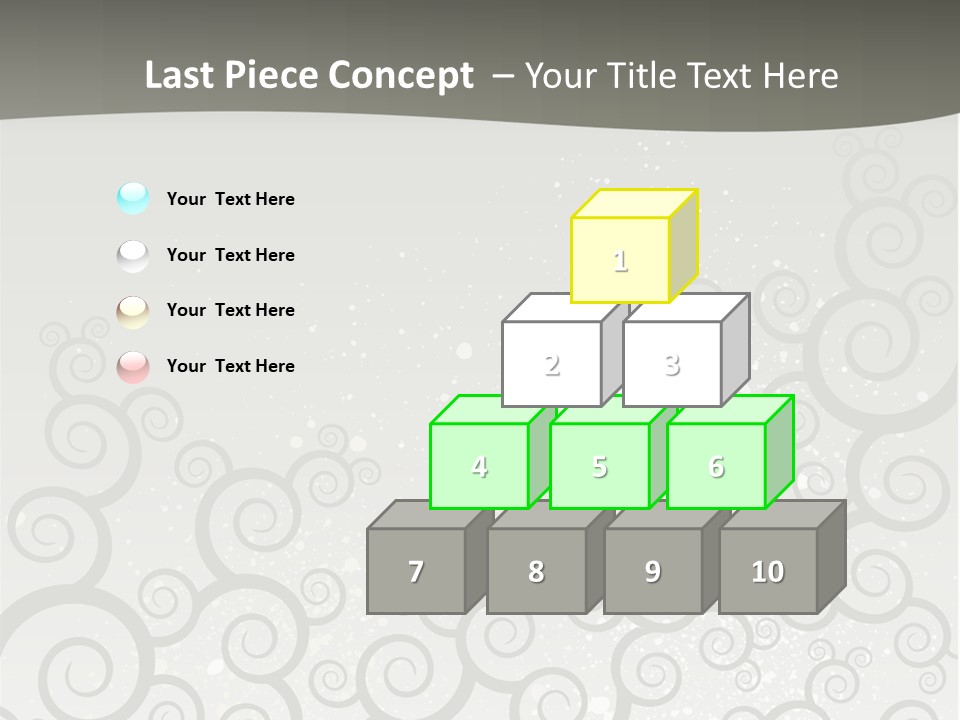 A Gray And White Background With Swirls On It PowerPoint Template