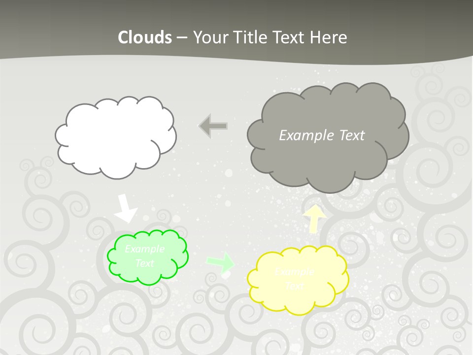 A Gray And White Background With Swirls On It PowerPoint Template