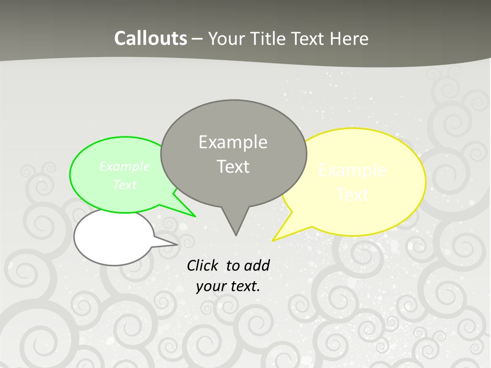 A Gray And White Background With Swirls On It PowerPoint Template