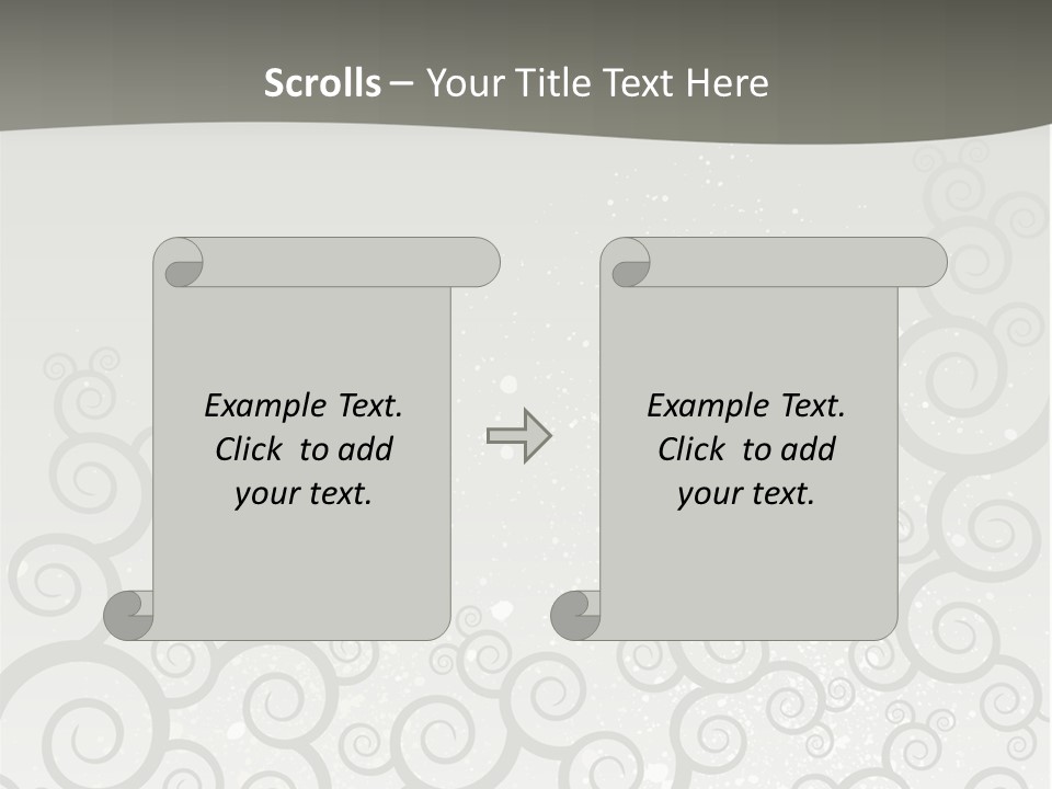 A Gray And White Background With Swirls On It PowerPoint Template