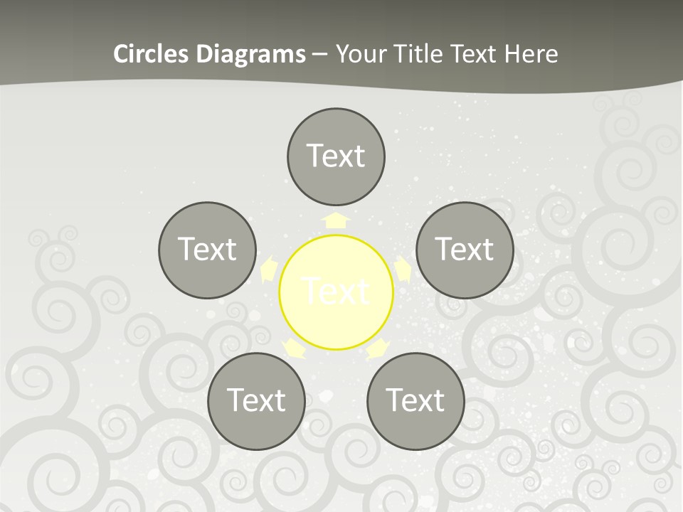 A Gray And White Background With Swirls On It PowerPoint Template