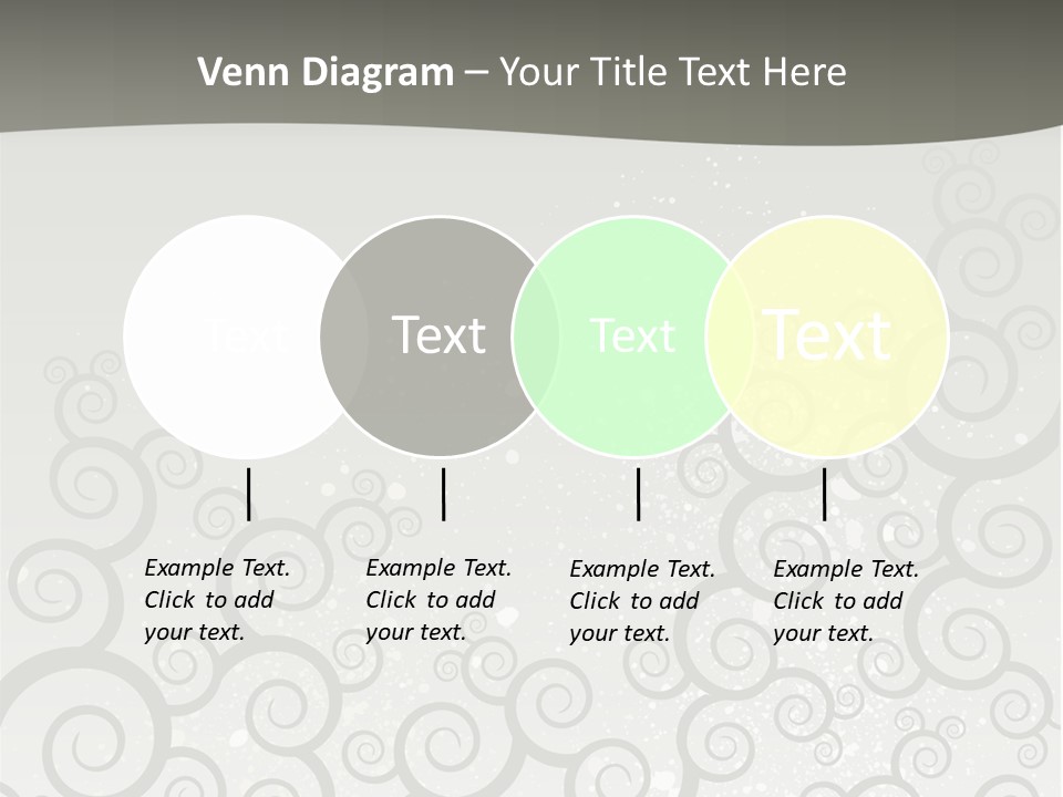 A Gray And White Background With Swirls On It PowerPoint Template