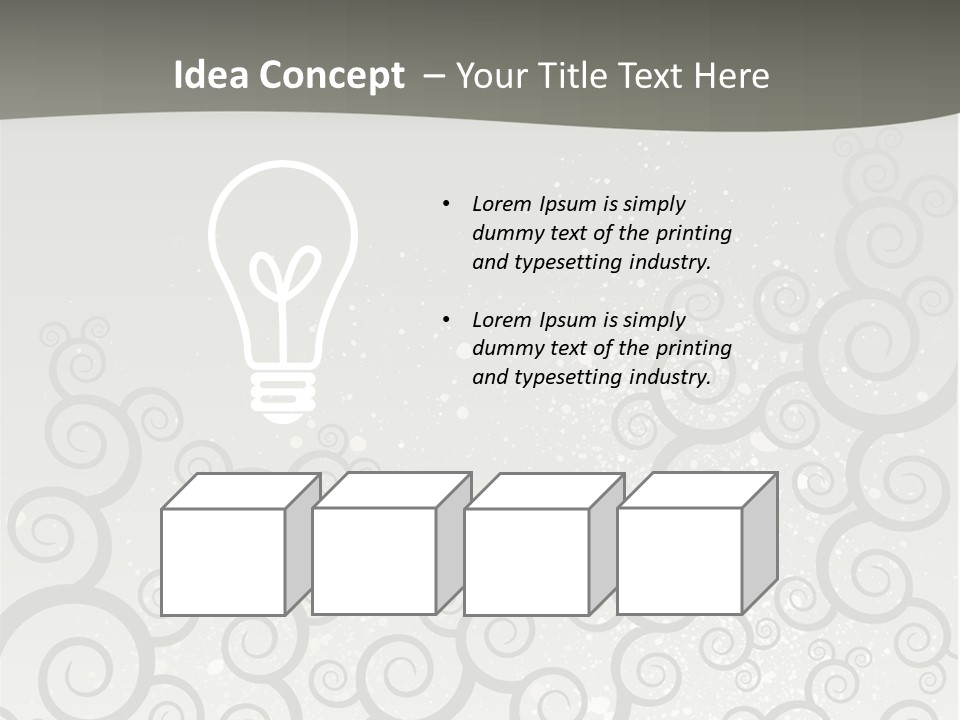 A Gray And White Background With Swirls On It PowerPoint Template