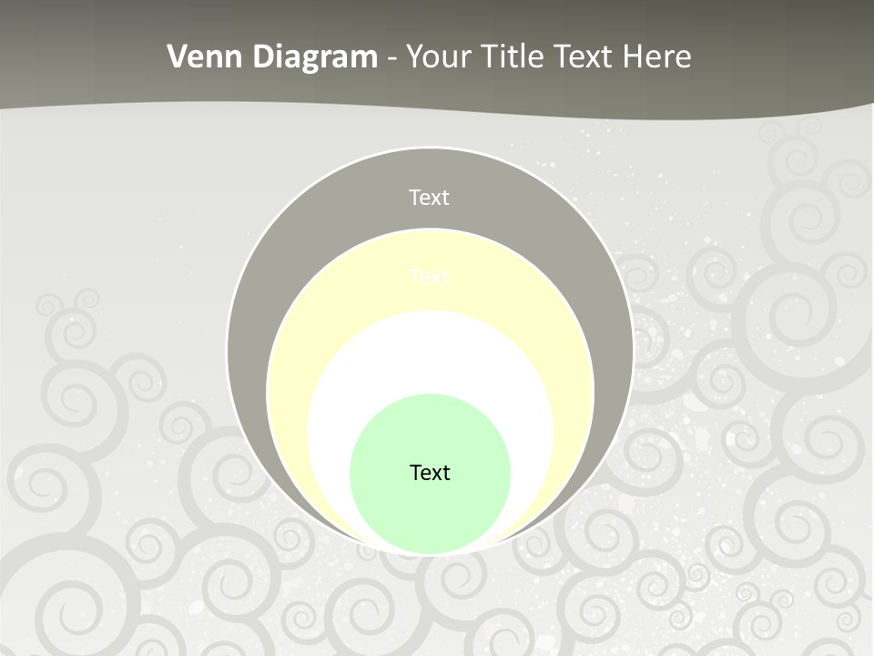 A Gray And White Background With Swirls On It PowerPoint Template