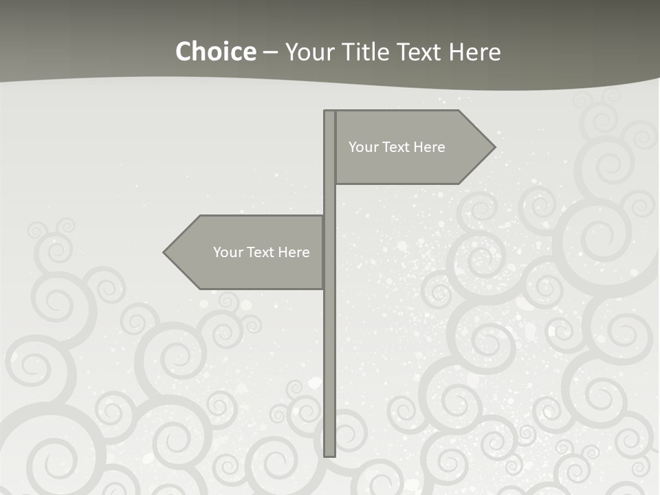 A Gray And White Background With Swirls On It PowerPoint Template