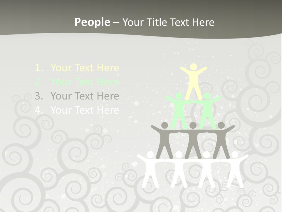 A Gray And White Background With Swirls On It PowerPoint Template