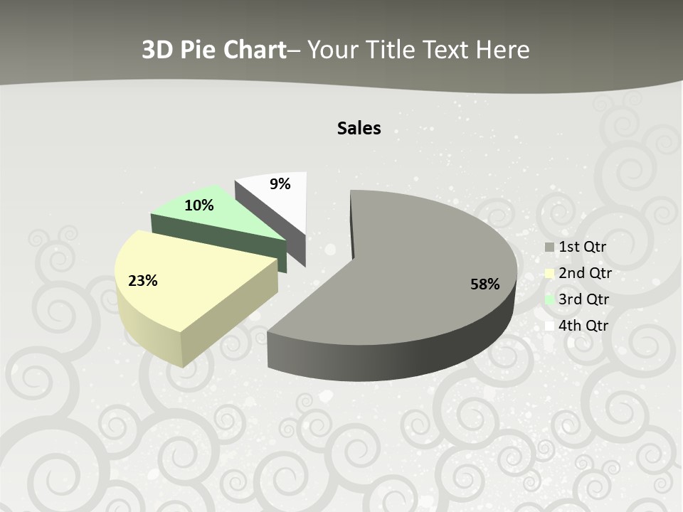 A Gray And White Background With Swirls On It PowerPoint Template