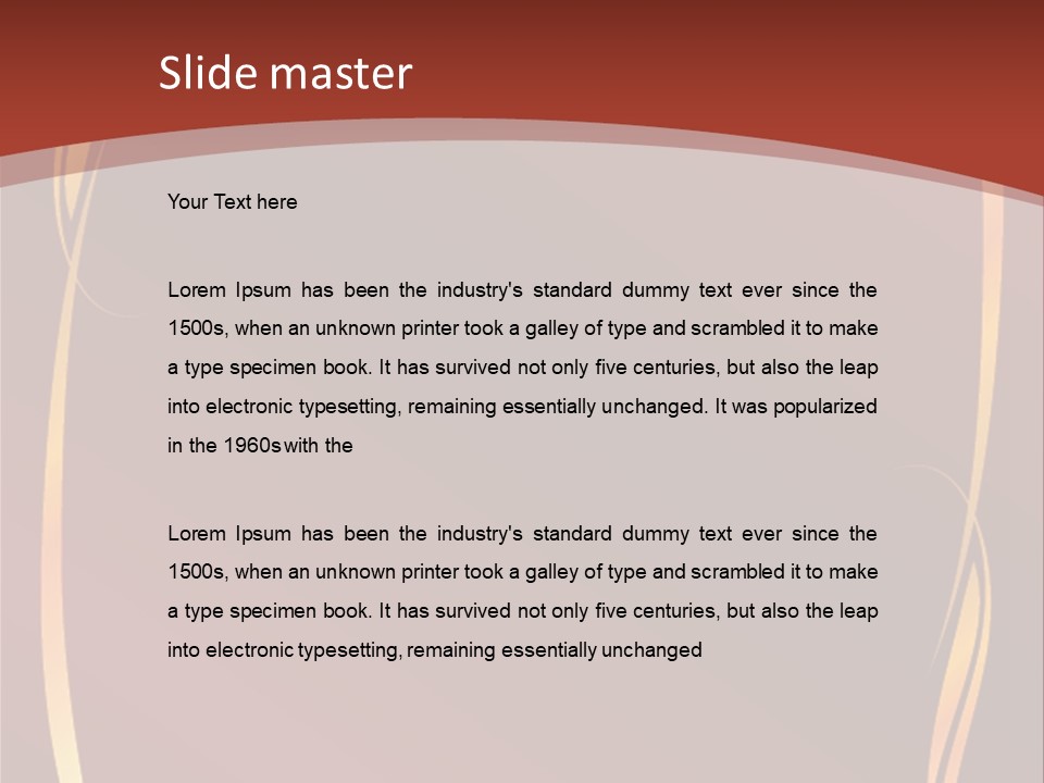 A Red Background With Gold Swirls On It PowerPoint Template