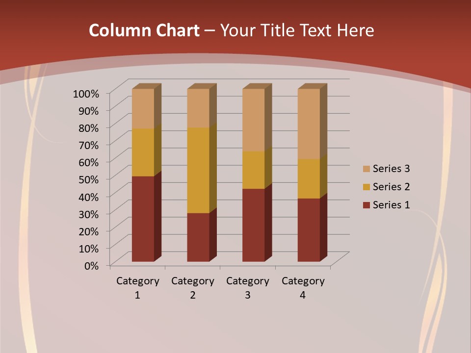A Red Background With Gold Swirls On It PowerPoint Template