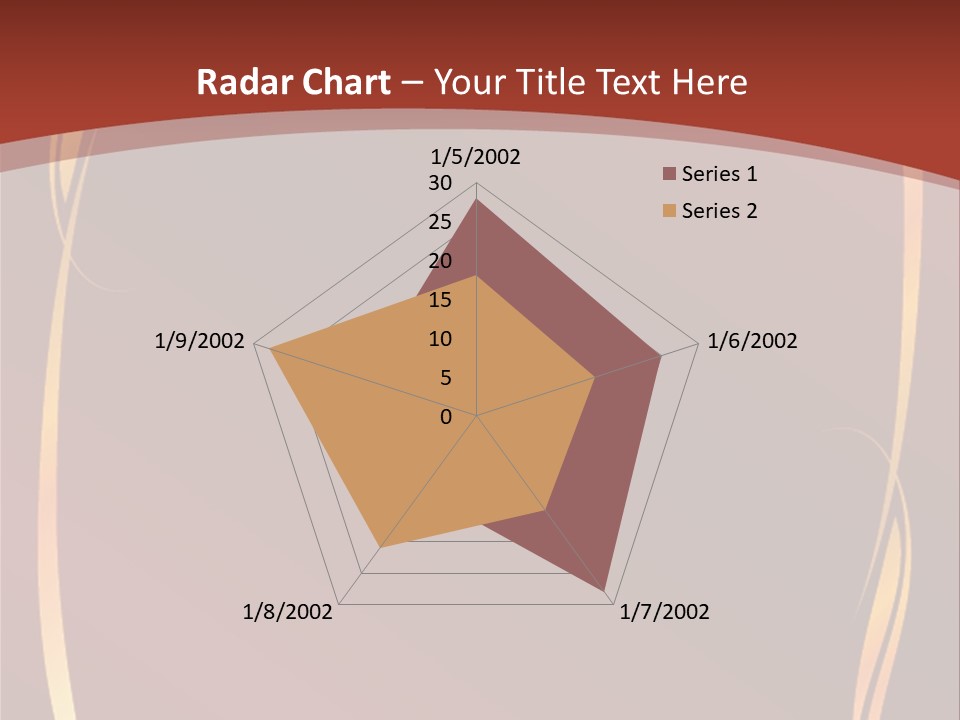 A Red Background With Gold Swirls On It PowerPoint Template