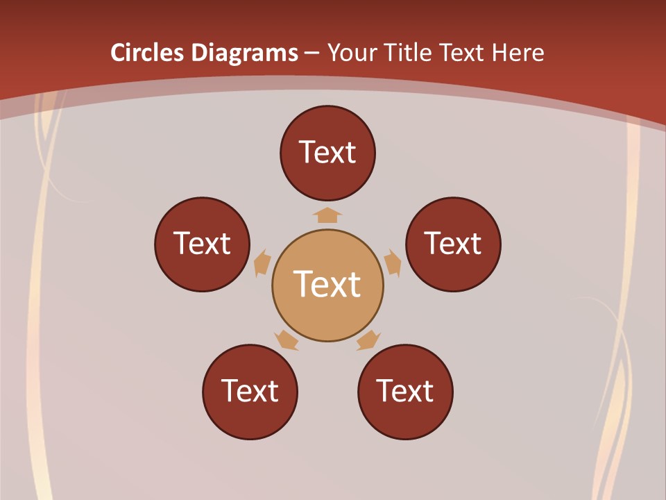 A Red Background With Gold Swirls On It PowerPoint Template