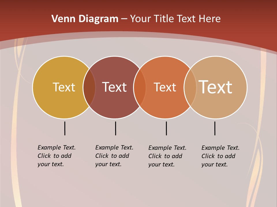 A Red Background With Gold Swirls On It PowerPoint Template