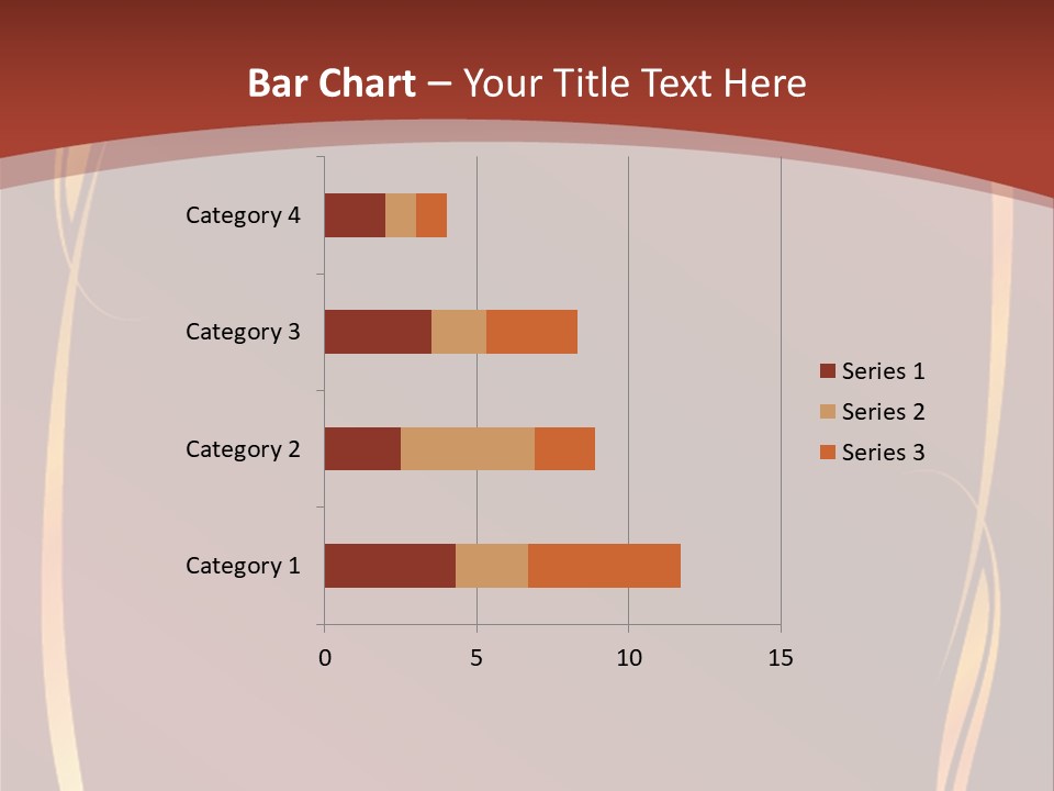 A Red Background With Gold Swirls On It PowerPoint Template