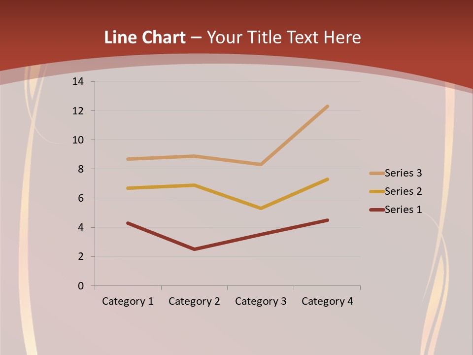 A Red Background With Gold Swirls On It PowerPoint Template