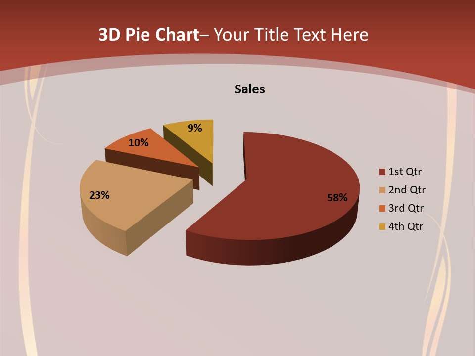 A Red Background With Gold Swirls On It PowerPoint Template
