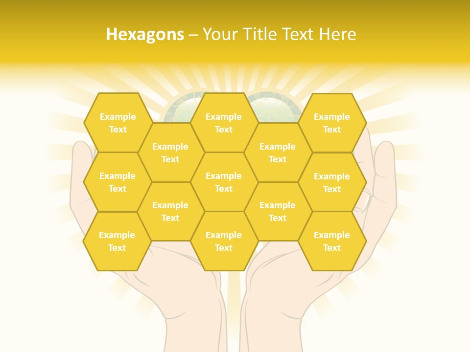 Two Hands Holding A Green Heart Over A White Background PowerPoint Template