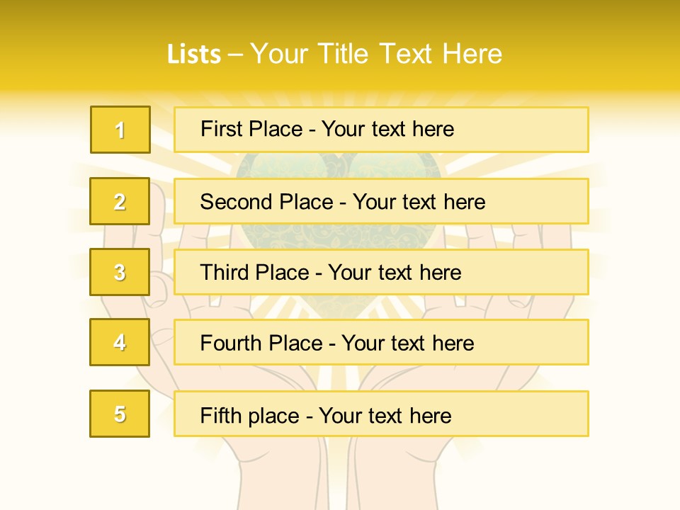 Two Hands Holding A Green Heart Over A White Background PowerPoint Template